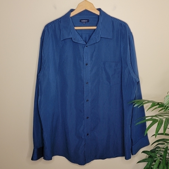 croft & barrow Other - Croft & Barrow Blue Striped Long Sleeve Button Down Shirt Size XXL
